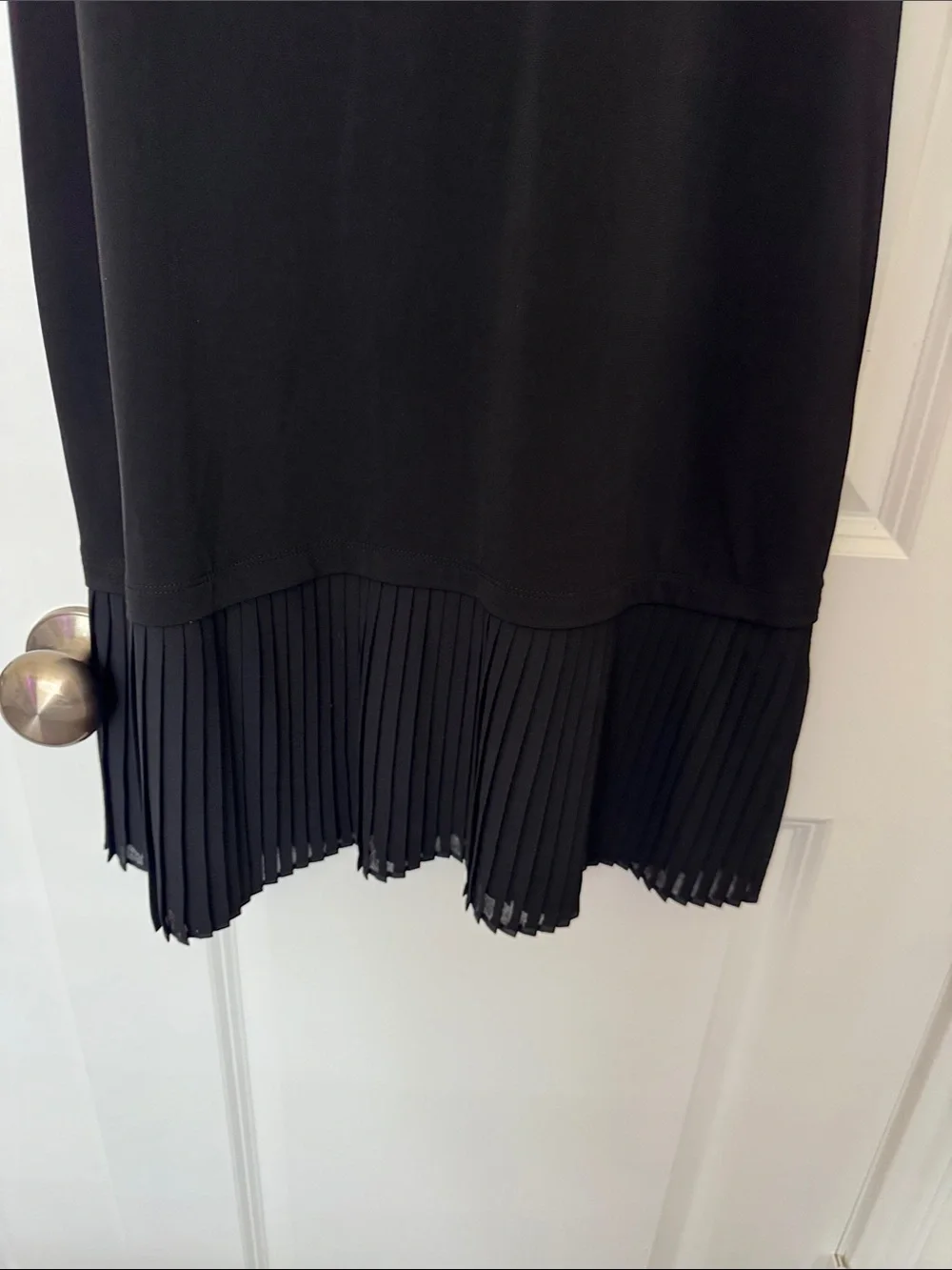 Michael Kors Black Short-Sleeve Pleated-Hem Dress